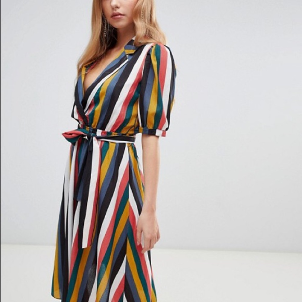 Boohoo Stripe Midi Dress - Picture 2 of 4
